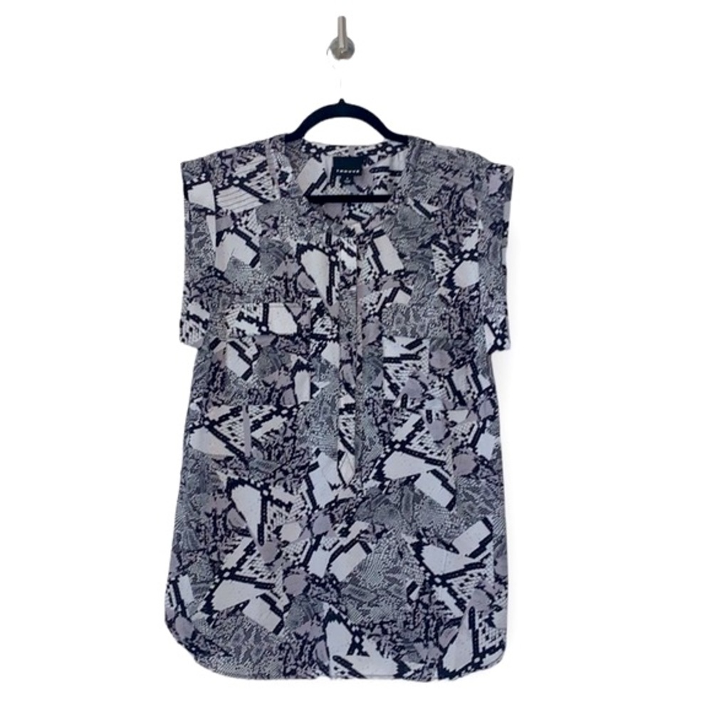 Trouve Snake Skin Print Short Sleeve Top Size Small